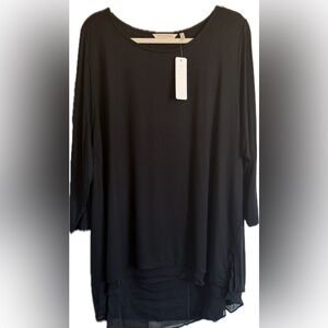 Soft Surroundings Black Marique Tunic Top